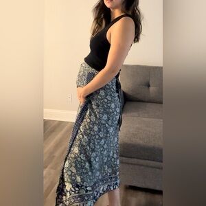 dolma floral maxi tie skirt